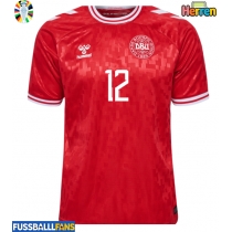 Dänemark Kasper Dolberg #12 Heimtrikot EM 2024 Kurzarm